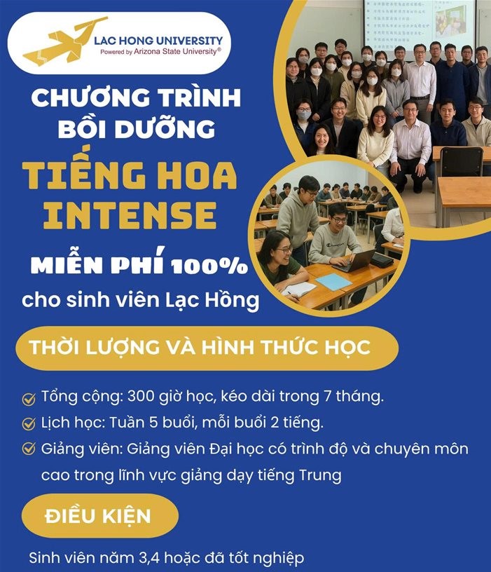 Sinh viên LHU hoàn thành khóa Tiếng Hoa INTENSE, 12 học viên đạt chuẩn A2–B1